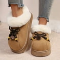 thumbnail image 4 of CHUMUD Women's Furry Snow Bootie Slippers - Fully Plush Lined with Bow Detail, Round-Toe & Thick Sole, Cozy Winter Boots Indoor Outdoor, 4 of 9