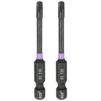 Uxcell 2pcs T20 Torx Impact Screwdriver Bit 1/4" Hex Shank 2.6" Long Magnetic No Hole