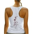 thumbnail image 3 of Gym Tops for Women Active Workout Tank Top Sleeveless Yoga Fitness Shirts Summer Back Printed Scoop Neck Vests Racerback Sports Running Top Sportswear Womens Activewear Sleeveless Tops, 3 of 6
