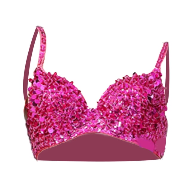Corsé de lentejuelas, ropa interior, ropa exterior, sujetador, disfraz punk hecho a mano, corsé brillante, top corto Rosa roja
