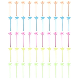 100 Pieces 9.1 Inch Swizzle Sticks Cocktail Stirrers Plastic for Bar  Disposible Plastic Star Top Crystal Swizzle Sticks (Multicolor)