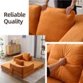 thumbnail image 3 of VLDTDRDI 1000LBS 70"W Convertible Sofa Bed,Pull Out Loveseat Sleeper Sofa,Queen Size Chenille Sleeper Loveseat with 2 Throw Pillows,Fold Out Floor Couch for Living Room,Orange, 3 of 7