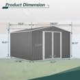 thumbnail image 5 of 10x10 FT Outdoor Storage Shed, Spacious Metal Tool Shed with Lockable Doors & Ventilation for Patio, Lawn, and Backyard, for Storing Garden Equipment, Lawnmowers, and Bicycles, Gray, 5 of 9