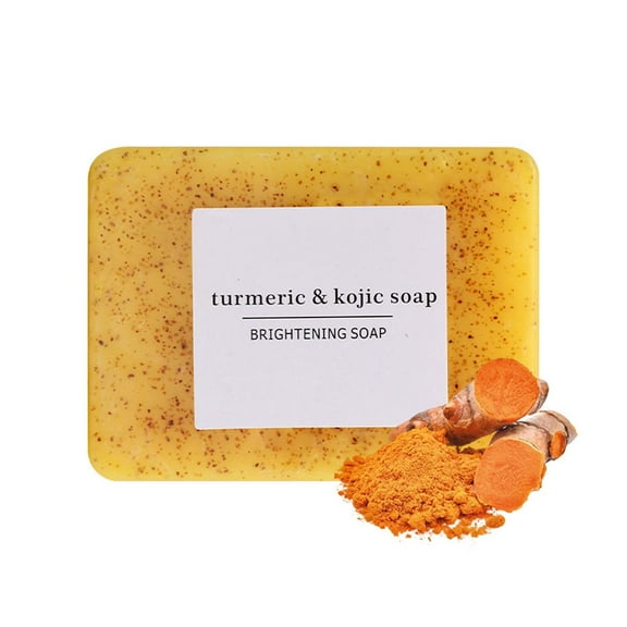 Lemon Turmeric Kojic Soap, Glow Lemon Turmeric Kojic Soap Bar for Face & Body, Natural Handmade Soap Deep Cleansing Moisturizing for All Skin Types