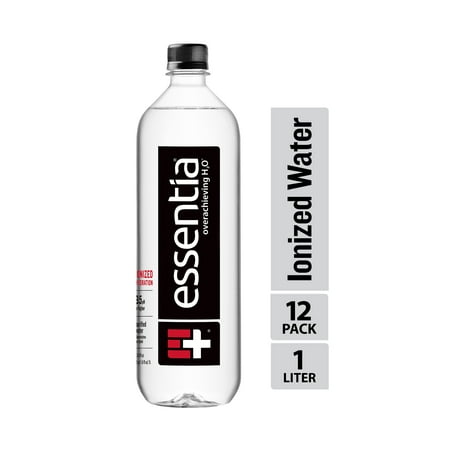 Essentia Water; 12, 1 Liter Bottles; Ionized Alkaline Bottled Water; Electrolytes for Taste; Better Rehydration*; pH 9.5 or Higher; Pure Drinking Water; For the Doers, the Believers, the (Best Bottled Water With Electrolytes)