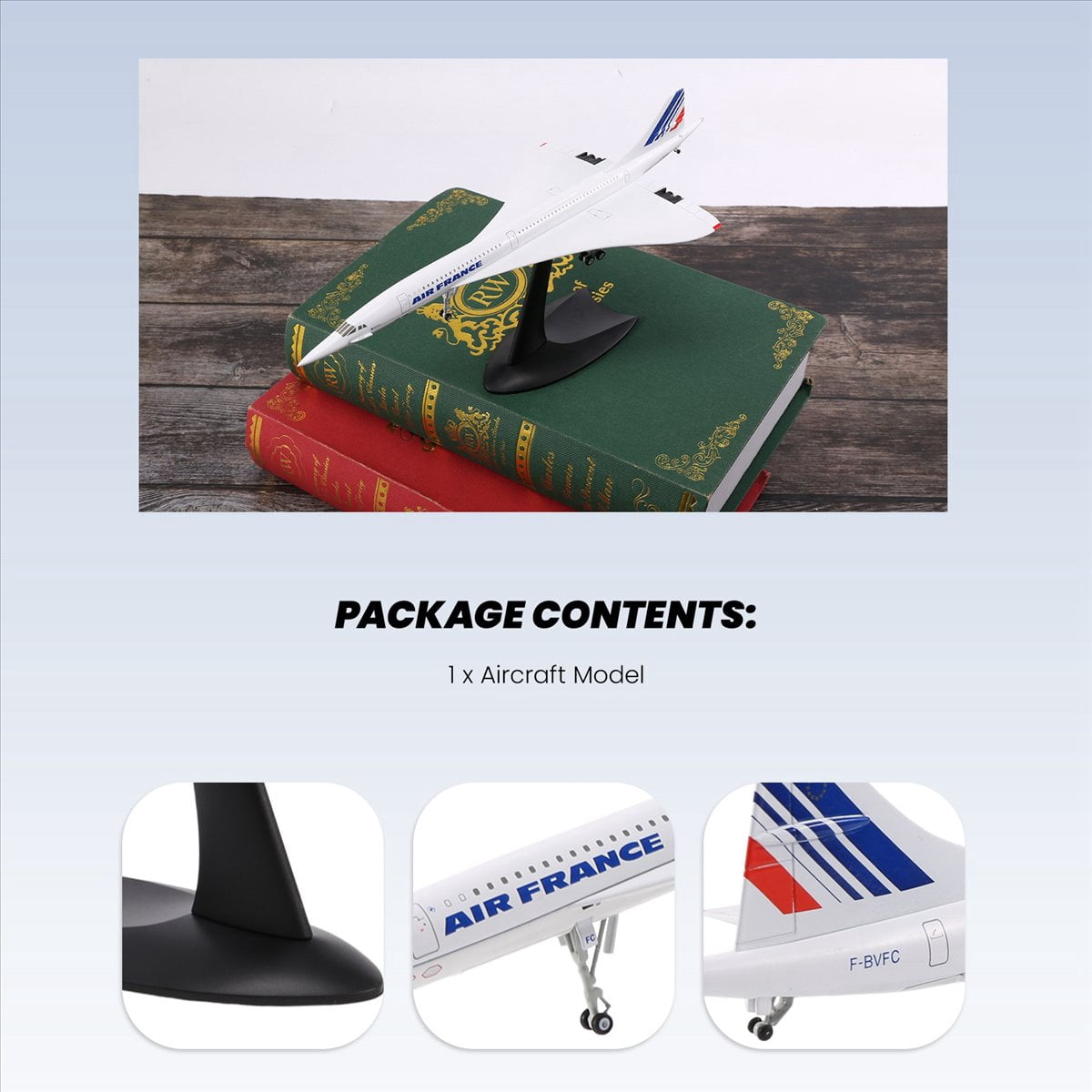 1/200 Concorde Supersonic Passenger Aircraft Air France Airways Model for Static Display Collection