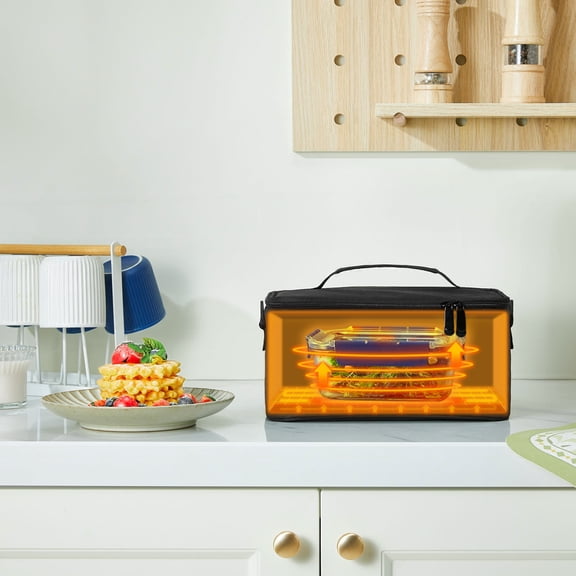 KFFKFF Portable Oven 110-120V Home Food Warmer 80W (Max 100W) Personal Microwave