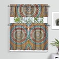 thumbnail image 2 of Mystic Ethnic Mandala Kitchen Curtains - 3 Piece Set with Valance and Tier Panels for Standard Windows, 2 of 5