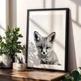 thumbnail image 4 of Baby Fo - Photography Fox Wildlife Black and White Animal Nature Portrait Minimalist Black Framed Wall Art Print 5 x 7 inches, 4 of 8