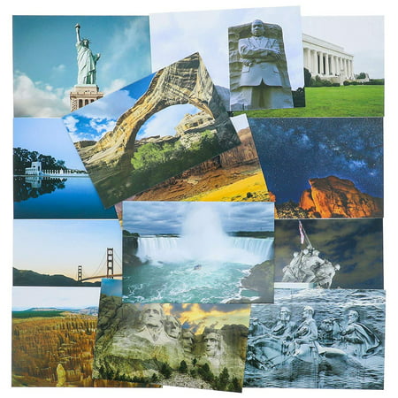 Best Paper Greetings 40-Pack USA Travel Postcards Variety Pack of United States National Monuments, Self Mailer Mailing, 20