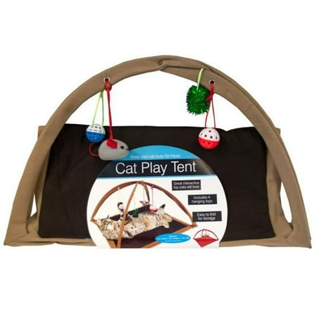 Fleece Cat Play Tent with Dangle Toy