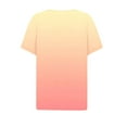 thumbnail image 5 of Tittly Valentines Shirts for Women T Shirts for Women Women's Fashion Casual Gradient Button Short Sleeve Top T Shirt Womens Tops New Years Eve Outfits Women Womens Summer Tops Yellow XL, 5 of 5