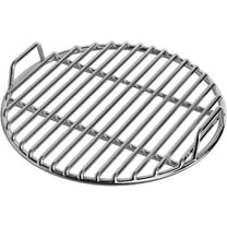 Grill Grates Replacement, Stainless Steel Grill Grate, Extra Thick Round Cooking Grates Replacement with Handle for Charcoal Smoker Campfire Picnic Outdoor Cooking, 16 Inch