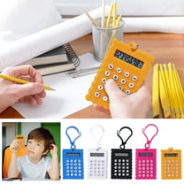 Portable Calculator with Keychain, Slim Mini Soda Cracker Shape Calculators with 8-digit Screen Display,Small Pocket Basic Standard Calculators for Simple Calculations Daily Use, Black