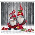 thumbnail image 2 of Jbralid Christmas Gnomes Shower Curtain for Bathroom, Merry Christmas Shower Curtain, Farmhouse Xmas Winter Shower Curtain with Hooks (Gnomes), 2 of 6