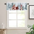 thumbnail image 7 of Christmas Kitchen Curtains and Valances Set, Red Xmas Gnome Farmhouse Pine Tree Forest Snowflakes Rod Pocket Window Valance Window Curtain Panels for Living Room Bedroom Laundry, 27.5x24in, 3 Pieces, 7 of 7