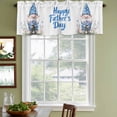 thumbnail image 3 of Happy Father's Day Curtain Valances for Windows, Kitchen Valance Window Treatments Panel 2 Pack, Blue Gnomes Garden Floral Rod Pocket Short Curtains for Bathroom Bedroom 42 x 18 Inch, 3 of 8