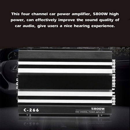 Car Audio Modification C-266 Four-Way Power Amplifier Vehicle Mounted High Power 5800W Power Amplifier 4-Channel Amplifier Refitting Car Audio Car Parts | Walmart
