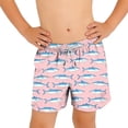 thumbnail image 7 of Makaor Kids Boys Girls Beach Shorts with Pockets Drawstring Mid Waist Straight Leg Short Elastic Waist Wave Baggy Hawaiian Beach Outfits Multicolor 15-16T, 7 of 7