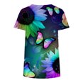 thumbnail image 3 of Blusa informal de manga corta con cuello redondo y estampado de verano a la moda para mujer Pompotops hfajkhk134873, 3 of 3
