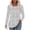 Gray, variant on Quinlirra Blouses for Women Business Casual Plus Size Women's Casual Fashion Pullover Pleated Round Neck Printed Long Sleeved Shirt
