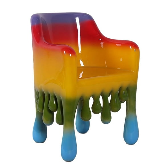 Rainbow Melting Chair Dripping Statue