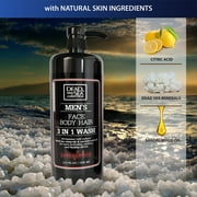 Dead Sea Collection Men's 3-in-1 Body Wash, Shampoo & Face Wash – Sandalwood, Dead Sea Minerals, Pack of 2, 33.8 fl oz Each
