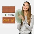 thumbnail image 4 of Wooden Digital Alarm Clock, Dual Alarm, Stylish Wood Grain Surface For Bedroom, Bedside Table, Night Children, Office Use (Brown), 4 of 5
