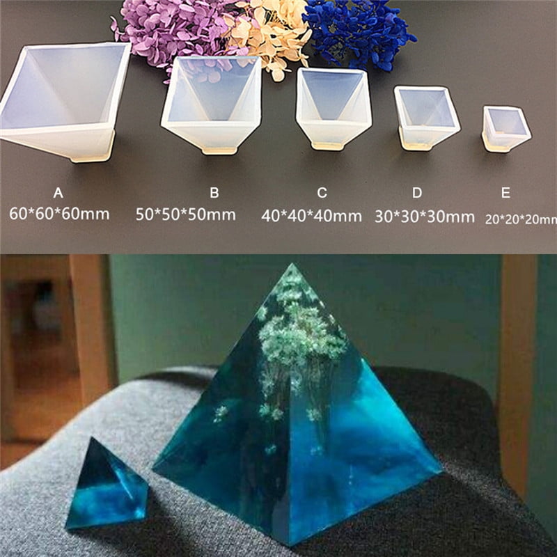 MageCrux Pyramid Silicone Mould Diy Resin Decorative Mold Craft Jewelry Making Mold White
