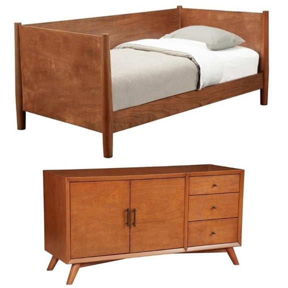 Home Square 2 Piece Furniture Set with Twin Size Day Bed and Sideboard