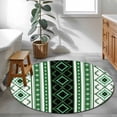 thumbnail image 4 of Green Black Southwest Round Rug 3.3ft Washable Circle Entryway Rugs Non Slip Farmhouse Aztec Boho Ethnic Art Area Rug Indoor Floor Carpet for Bedroom Kitchen Living Room Home Office Dining Room, 4 of 8