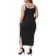 thumbnail image 3 of Vestidos de verano sin mangas de punto para mujer de tallas grandes Agnes Orinda, con corte lateral en contraste y escote cuadrado, 3X negro, 3 of 6