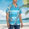 thumbnail image 5 of Kll Men'S Hawaiian Shirt Short Sleeve Button Down Beach Shirts-Dolphin, 5 of 8