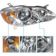 thumbnail image 4 of PET-U Head Lamps Headlights Left+Right Replacement for 2003 2004 2005 2006 2007 2008 Corolla Clear, 4 of 6