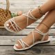 thumbnail image 3 of Zapatos Casuales de las Mujeres de Moda Plana Correa Romana Playa Más Tamaño Estilo Primavera / Verano Sandalias de Moda Y Cómodas Zapatos de Verano de las Mujeres, 3 of 6