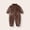 Brown, variant on Swuxness Newborn Fleece Long Sleeve Jumpsuit Toddler Warm Soft Full Length Rompers