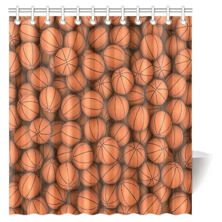 Mypop Sports Decor Shower Curtain Basketball Polyester Fabric Mypop Sports Decor Shower Curtain Basketball Polyester Fabric Bathroom With Hooks
