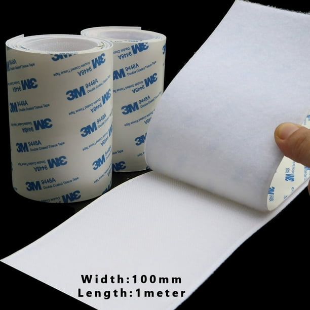 Velcro Blanco Multiusos con Respaldo Pegajoso - 10 Cm (4") x 1 M de Alta Temperatura Resistente para Aplicaciones en el Hogar y las Manualidades