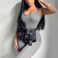 thumbnail image 4 of YFELWZ Womens Plus Size Sleeveless Spaghetti Strap Bodycon Tank Jumpsuits Rompers Playsuit Grey S, 4 of 9
