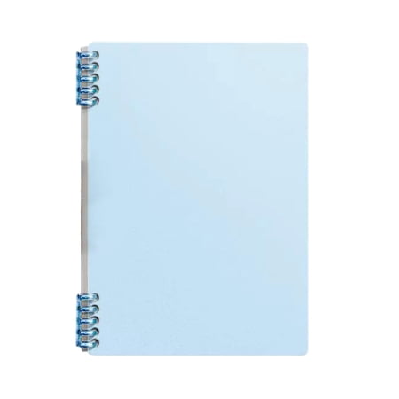New Semester Creative Functional A5 Detachable Ring Bound Notebook PP Reinforced Blank Loose-Leaf Writing Journal For Office Daily Note Taking Stationery Storage Planning-(Light Blue)