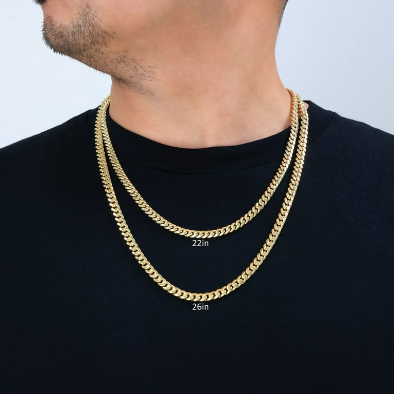 Nuragold 14k Real Yellow Gold Miami Cuban Link Chain - Main Image
