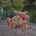 thumbnail image 5 of Wood Moose Figurines - Handmade Wooden Cute Deer Decorations - Animal Figurines & Statues - Medium, 5 of 6