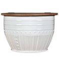 thumbnail image 4 of vidaXL Coffee Table Solid Reclaimed Wood White Barrel Shape, 4 of 5