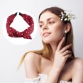 thumbnail image 6 of Unique Bargains 1 Pcs Hairband for Women Bowknot Headband with Bunny Ears Red 2.17 Inch Wide, 6 of 7