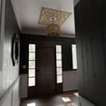thumbnail image 5 of 32"OD x 8 1/4"ID x 3/8"T Chevron Wood Fretwork Pierced Ceiling Medallion, Hickory, 5 of 16