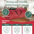 thumbnail image 3 of Tiny Tim Totes Christmas Tree Storage Bag for 12ft Artificial Trees, Heavy-Duty Canvas with Zipper, Red, 3 of 8