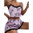 thumbnail image 3 of DYMADE Womens Sleepwear Loungewear Sets 2 Pcs Sets Letter Print Pajamas Sets Nightwear, 3 of 3