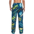 thumbnail image 3 of Uemuo Dump Truck Pattern Men's Wide Leg Palazzo Lounge Pants with Pockets Light Weight Loose Comfy Casual Pajama Pants-XX-Large, 3 of 9