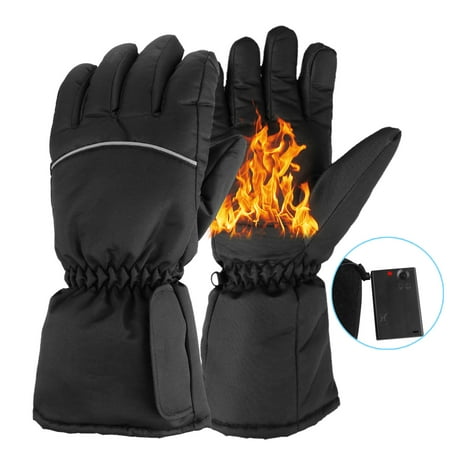 TSV Heated Gloves for Men Women, -35℃ Cold Proof Electric Rechargeable Battery Touchscreen Heating Gloves Mitten, Warm Winter Cycle Motorcycle Drive Camp Ski Hike Motorcycle Thermal Hand
