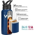 thumbnail image 6 of 24 oz Insulated Water Bottle With Straw Lid & Spout Lid,Reusable Wide Mouth Vacuum Stainless Steel Water Bottle, 6 of 10